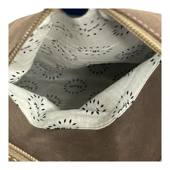 Myra Canvas & Cowhide Leather Tote Southwest Aztec Double Shoulder Strap Western - Picture 13 of 16